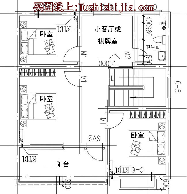 經(jīng)典小戶型雙拼二層新農(nóng)村房屋住宅設(shè)計(jì)圖，含效果圖