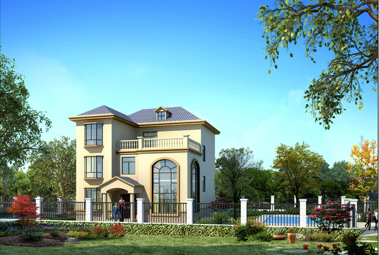 經(jīng)典歐式別墅設(shè)計，客廳挑空，建好后倍漂亮！