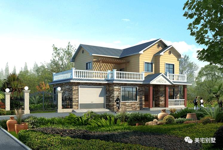 美式田園別墅設(shè)計(jì)圖大全，造價(jià)低，回村里建一棟，安享晚年！