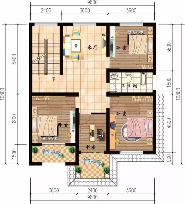 20多萬自建三層樓房設(shè)計圖，建好后孩子都愛讀書了！