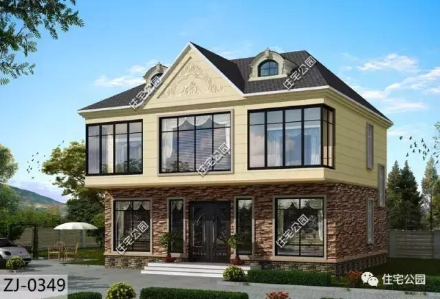 120平農(nóng)村二層坡頂別墅設(shè)計(jì)方案，等地基批了就開(kāi)建！