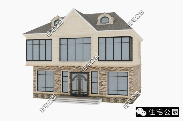 120平農(nóng)村二層坡頂別墅設(shè)計(jì)方案，等地基批了就開(kāi)建！