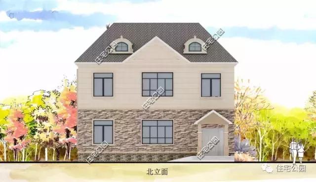 120平農(nóng)村二層坡頂別墅設(shè)計(jì)方案，等地基批了就開(kāi)建！