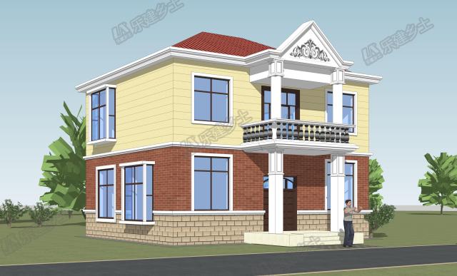 二層小洋樓設(shè)計方案，鮮快明亮的用色，簡單大方的外形！