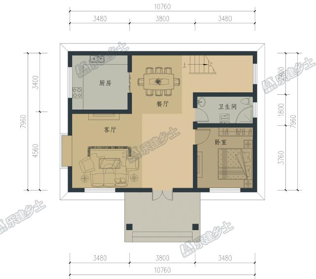 二層小洋樓設(shè)計方案，鮮快明亮的用色，簡單大方的外形！
