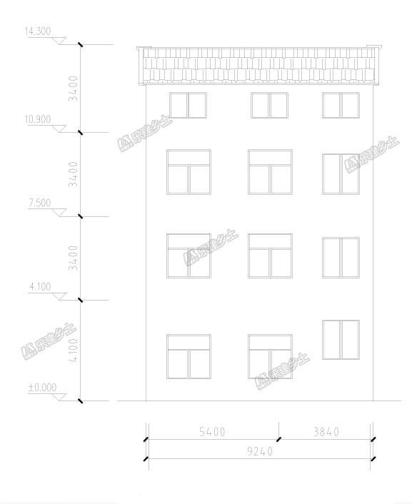 簡潔又時尚的四層住宅房屋設(shè)計圖，適合三代人居??！