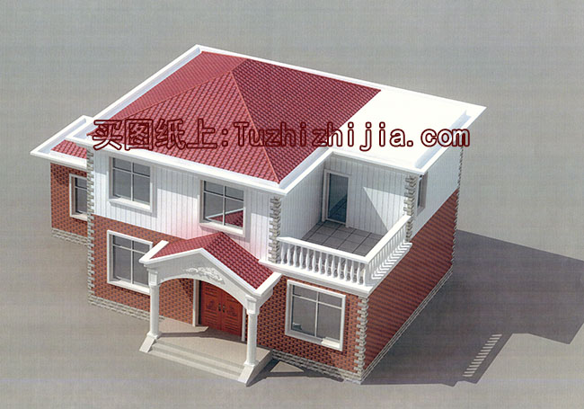 經(jīng)典農(nóng)村二層小別墅設(shè)計(jì)圖紙帶露臺(tái)（含外觀效果圖）