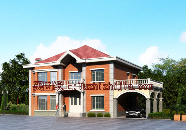 155平方米二層別墅房屋設(shè)計圖，帶獨立車庫