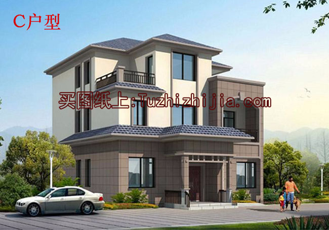 180平大客廳農(nóng)村三層別墅房屋設(shè)計圖，戶型寬敞明亮