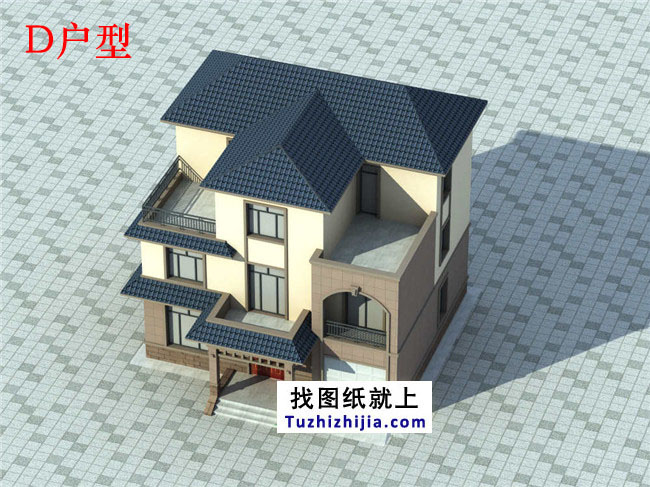 新農(nóng)村三層房屋cad建筑設(shè)計(jì)圖紙，磚混結(jié)構(gòu)