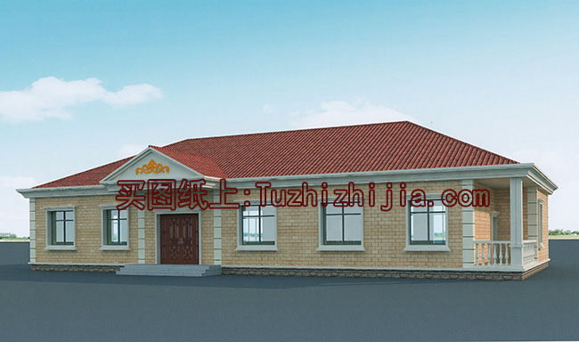 五間一層平房別墅設(shè)計(jì)圖，外觀現(xiàn)代時(shí)尚