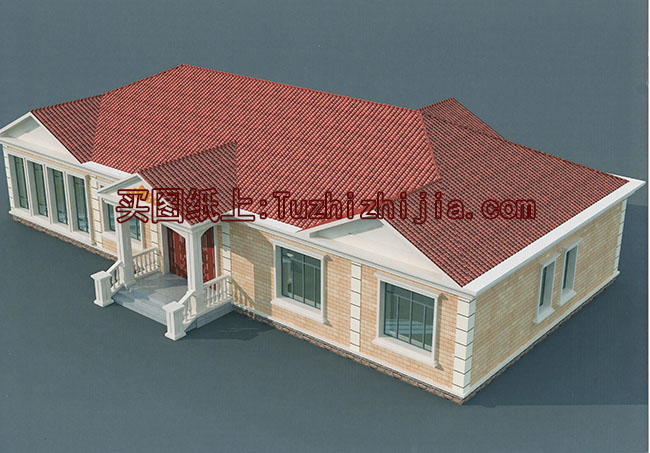 五間一層平房別墅設(shè)計(jì)圖，外觀現(xiàn)代時(shí)尚