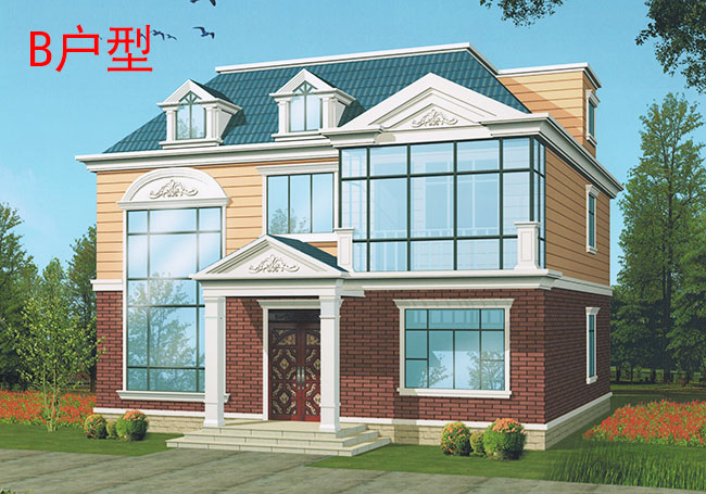 140平方米農(nóng)村二層別墅設(shè)計圖，11.7x11.4米