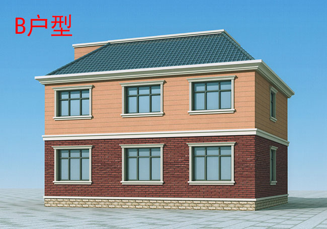 140平方米農(nóng)村二層別墅設(shè)計圖，11.7x11.4米