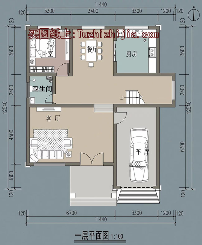 帶車庫，帶露臺的三層復(fù)式樓房設(shè)計(jì)圖，新農(nóng)村房屋方案推薦