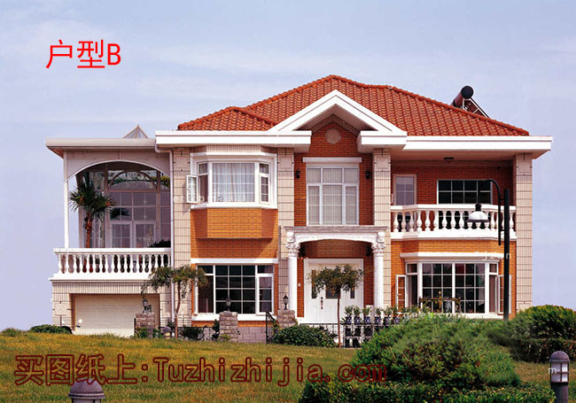 農(nóng)村四間兩層別墅房屋設(shè)計(jì)圖，含外觀圖片