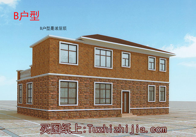 農(nóng)村160平四間兩層樓房設(shè)計圖，全套施工圖+外觀效果圖片