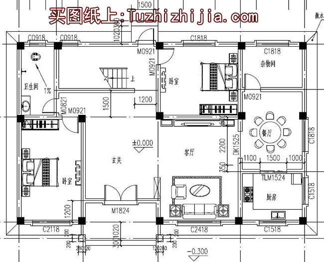 農(nóng)村160平四間兩層樓房設(shè)計圖，全套施工圖+外觀效果圖片
