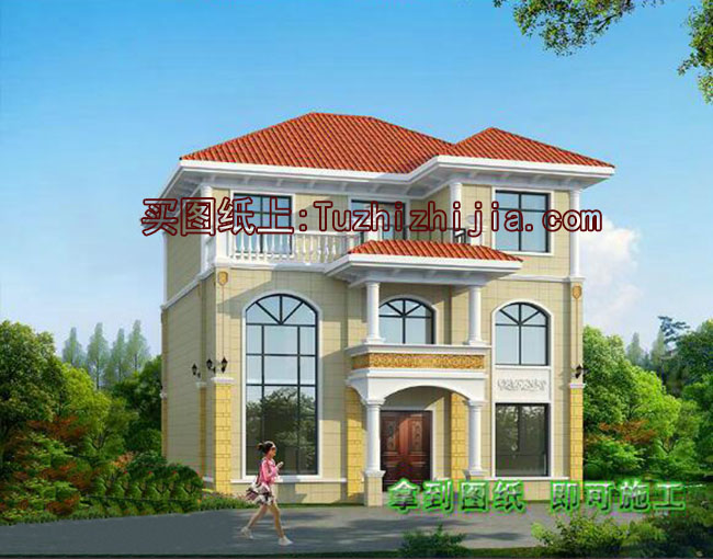 120平農(nóng)村三層房屋設(shè)計(jì)圖，含外觀圖片