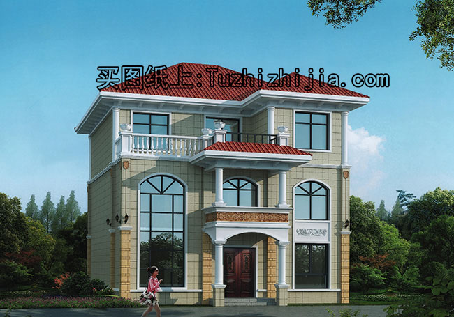 120平農(nóng)村三層房屋設(shè)計(jì)圖，含外觀圖片