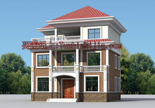 三層獨棟帶露臺房屋設計圖，含外觀圖片大全