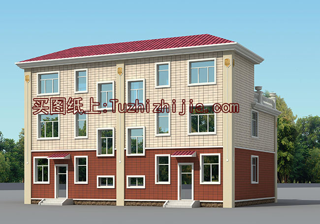 新中式三層雙拼別墅設(shè)計(jì)圖，外觀圖片美觀、大氣