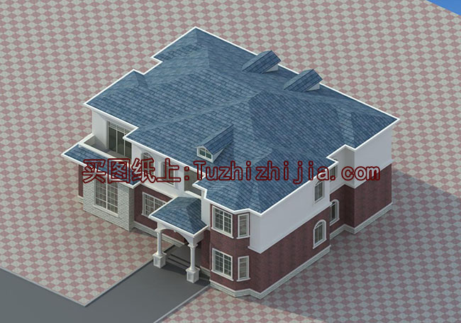 四間兩層別墅房屋設(shè)計圖，外觀效果圖好看