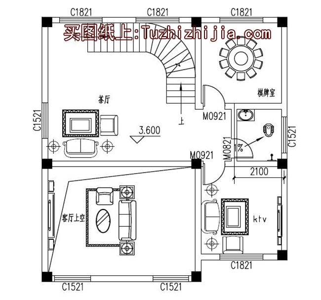 農(nóng)村兩間四層樓房設(shè)計(jì)圖，外觀效果圖+全套圖紙