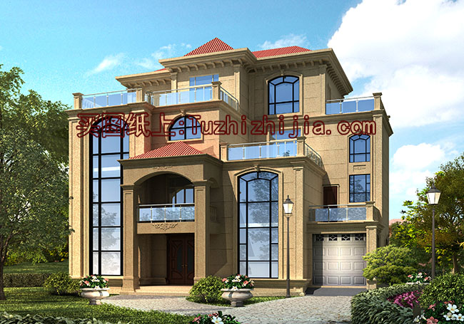 四層豪華別墅設計圖及效果圖，高端房屋設計方案