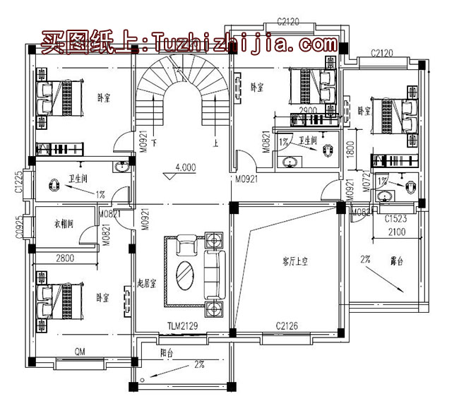 四層豪華別墅設計圖及效果圖，高端房屋設計方案