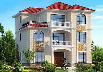 在農(nóng)村30萬可以建造的三層別墅款式，帶別墅外觀圖片