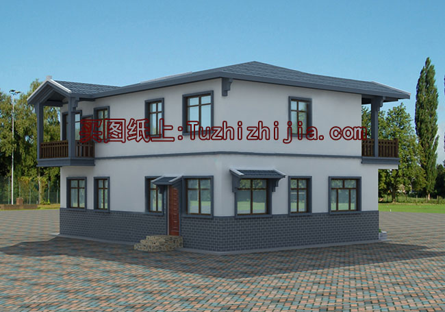 仿古別墅建筑設(shè)計圖，外觀效果圖+全套施工圖