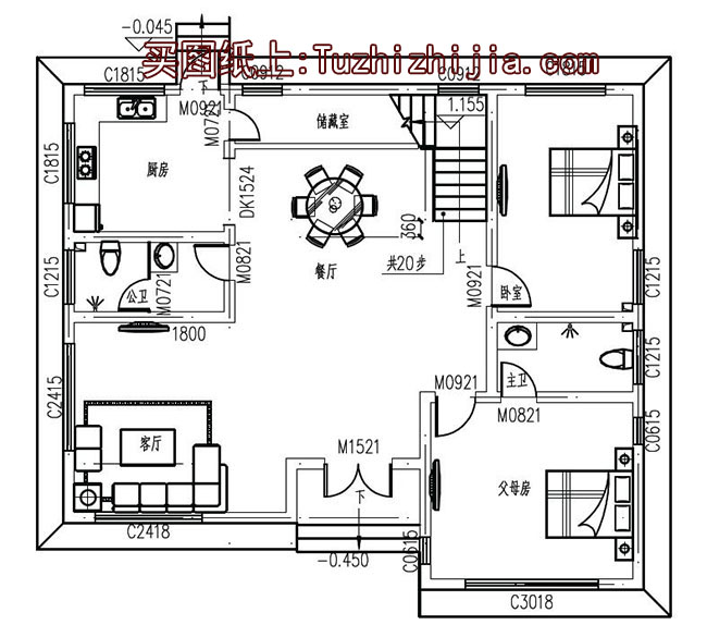 仿古別墅建筑設(shè)計圖，外觀效果圖+全套施工圖