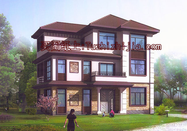 農(nóng)村新中式別墅設(shè)計(jì)圖及效果圖，造價(jià)25萬左右