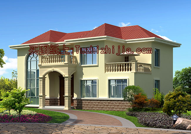 130平四間二層小洋樓設(shè)計(jì)圖，含外觀圖片