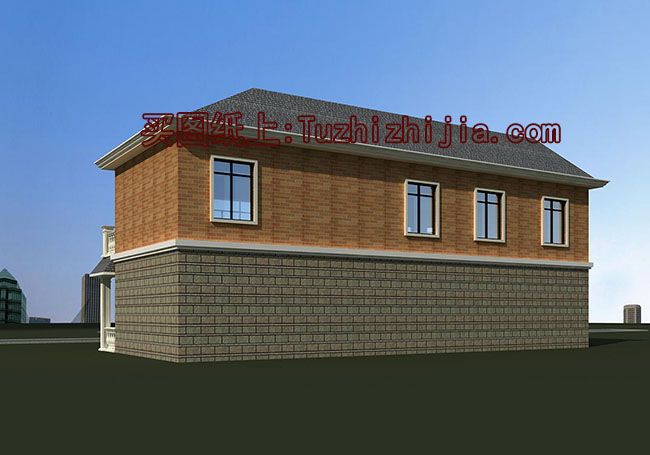 農(nóng)村五間二層樓房設(shè)計圖，含外觀效果圖