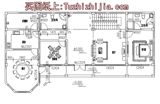 農(nóng)村五間二層樓房設(shè)計圖，含外觀效果圖