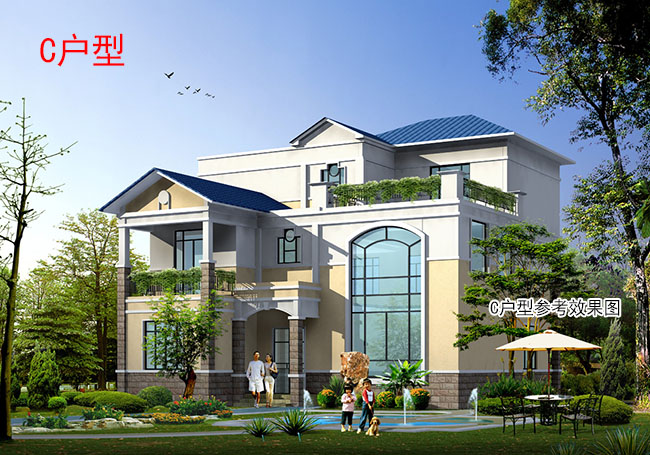 135平復(fù)式別墅房屋設(shè)計(jì)圖，外觀時(shí)尚、漂亮