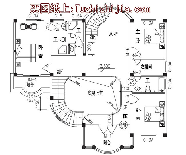 四層（三層半）豪華歐式別墅房屋設(shè)計圖，外觀高端、大氣