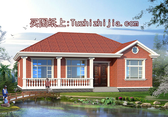 最漂亮的一層平房圖片，全套設(shè)計(jì)圖+高清效果圖