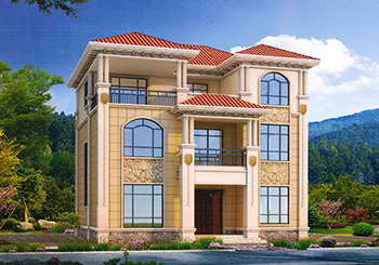 歐式三層小洋樓設計圖，外觀氣派，典雅、高貴