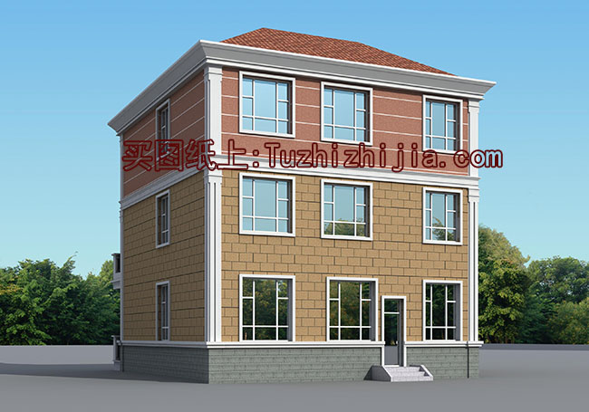 農(nóng)村三層復式自建樓房設(shè)計圖，外觀圖大氣