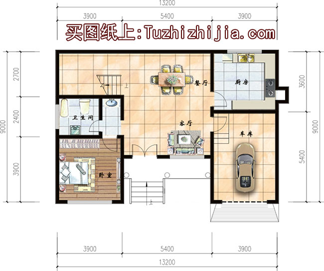 帶車(chē)庫(kù)二層別墅設(shè)計(jì)圖及效果圖，帶車(chē)庫(kù)的農(nóng)村二層樓房推薦