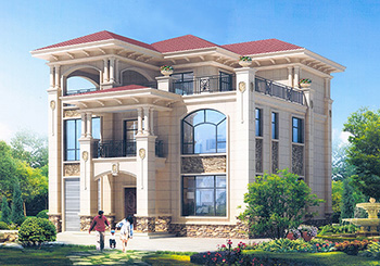 三層歐式豪華別墅設(shè)計方案，全套圖紙+效果圖