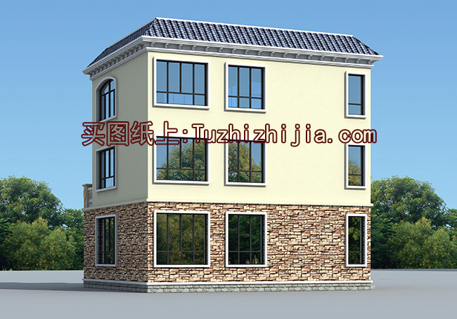 現(xiàn)代三層復式小別墅設計圖及外觀圖片，25萬造價