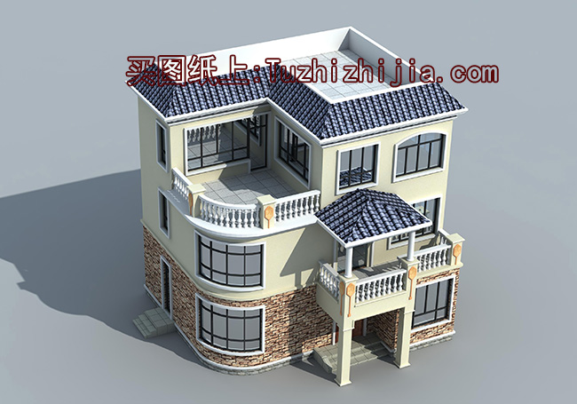 現(xiàn)代三層復式小別墅設計圖及外觀圖片，25萬造價