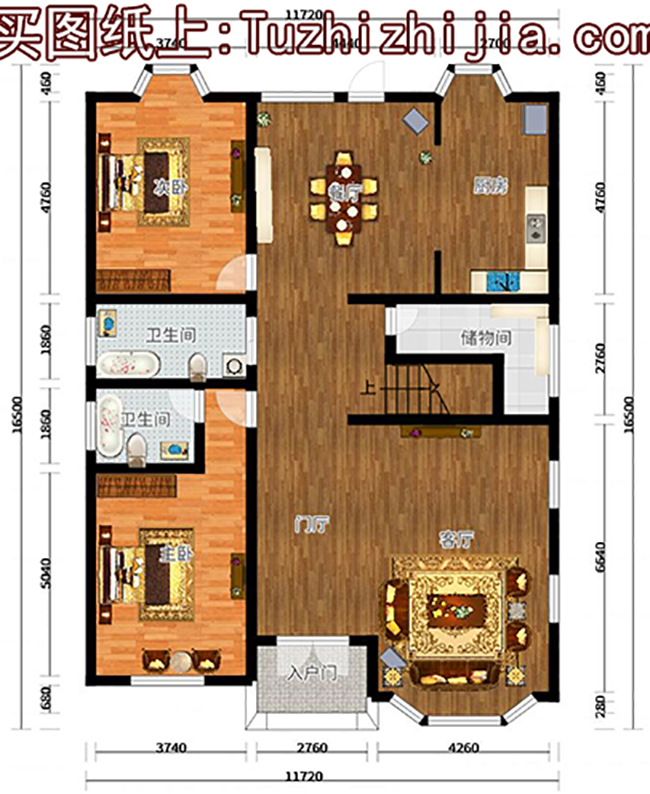 新農(nóng)村二層客廳挑高樓房設計圖，外觀歐式風格