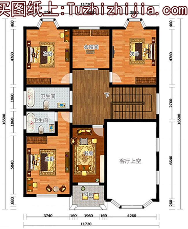 新農(nóng)村二層客廳挑高樓房設計圖，外觀歐式風格