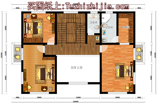簡歐風(fēng)格別墅設(shè)計(jì)圖帶外觀效果圖，三層140平米
