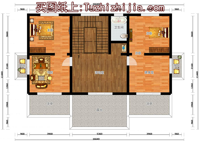 簡歐風(fēng)格別墅設(shè)計(jì)圖帶外觀效果圖，三層140平米